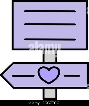 Purple billboard with directions, illustration, on a white background. Stock Vector