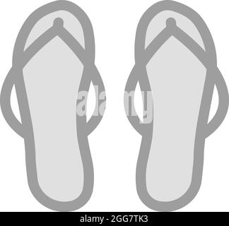 Grey sandals, illustration, on a white background. Stock Vector