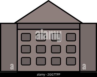 Big bank building, illustration, on a white background. Stock Vector
