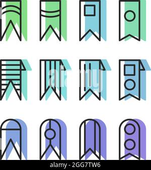 Unique bookmarks, illustration, on a white background. Stock Vector