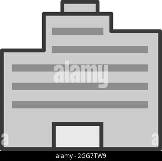 Grey airport building, illustration, on a white background. Stock Vector