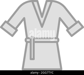 Grey bathrobe, illustration, on a white background. Stock Vector