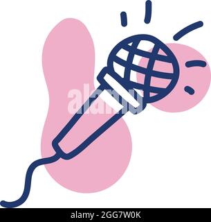 Birthday karaoke, illustration, on a white background. Stock Vector