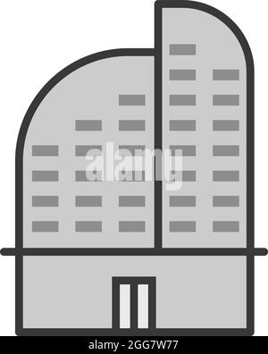 Grey court building, illustration, on a white background. Stock Vector