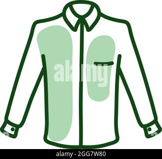 Long sleeve button up, illustration, on a white background. Stock Vector