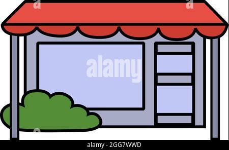 Small shop, illustration, on a white background. Stock Vector