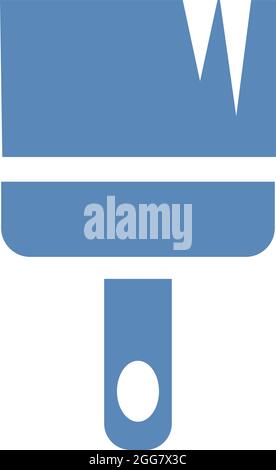 Blue painting brush, illustration, on a white background. Stock Vector