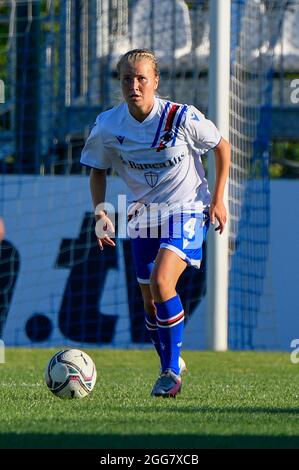 Anna Emilia Auvinen of UC Sampdoria in action during the  Italian Football Championship League A Women 2021/2022 match between SS Lazio 2015 ARL vs UC Sampdoria at the Stadium Mirko Fersini Stock Photo