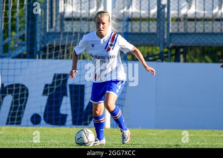 Anna Emilia Auvinen of UC Sampdoria in action during the  Italian Football Championship League A Women 2021/2022 match between SS Lazio 2015 ARL vs UC Sampdoria at the Stadium Mirko Fersini Stock Photo