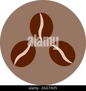 Three coffee beans, illustration, on a white background. Stock Vector