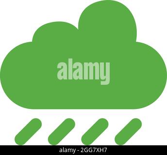 Green rain cloud, illustration, on a white background. Stock Vector
