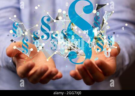 a binary code and a paragraph (3d rendering Stock Photo - Alamy
