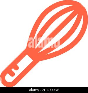 Red kitchen whisk, illustration, on a white background. Stock Vector