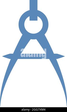 Blue compass, illustration, on a white background. Stock Vector
