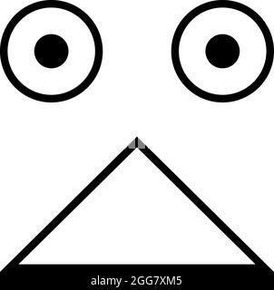 Emoticon shock face, illustration, on a white background. Stock Vector
