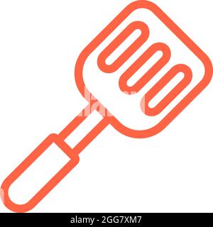 Red kitchen spatula, illustration, on a white background. Stock Vector
