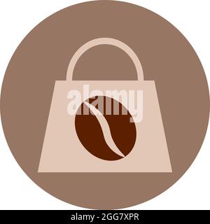 Coffee bag, illustration, on a white background. Stock Vector