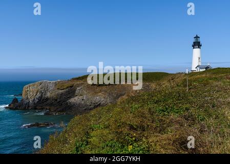 Yaquina Head Lighthouse. Oregon, USA. Stock Photo