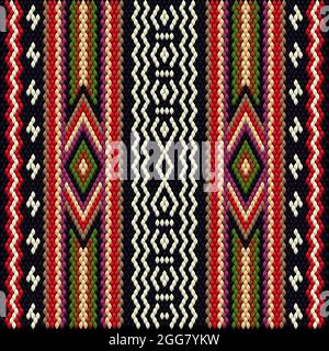 A traditional ornament of peoples and countries of Latin America in which rich colors attract attention and wealth. Women's woven carpets with ornamen Stock Vector