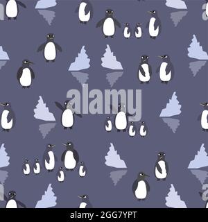penguins pattern Stock Vector