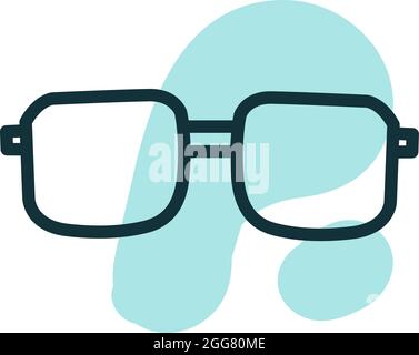 Square optical glasses, illustration, on a white background. Stock Vector