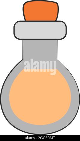 Poison in bottle, illustration, on a white background. Stock Vector