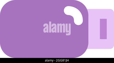 Purple USB drive, illustration, on a white background. Stock Vector