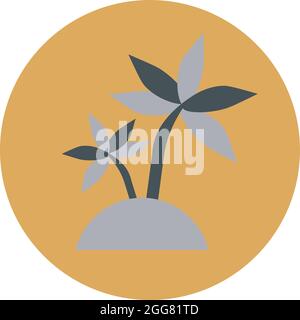 Island with palms, illustration, on a white background. Stock Vector