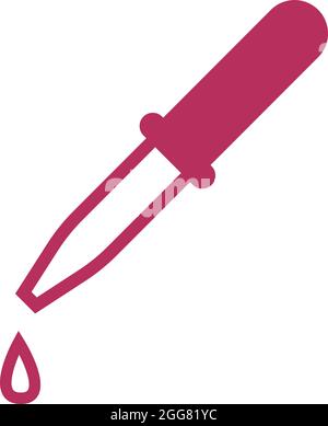 Pink pipette, illustration, on a white background. Stock Vector