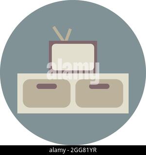 Cabinet for TV, illustration, on a white background. Stock Vector