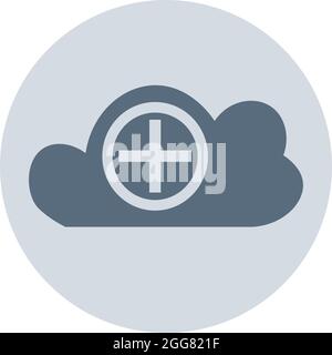 Cloud uploading, illustration, on a white background. Stock Vector