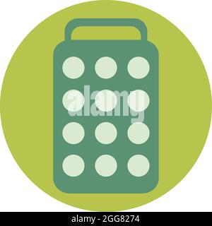 Green grater, illustration, on a white background. Stock Vector