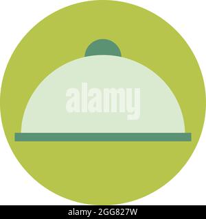 Green tray, illustration, on a white background. Stock Vector