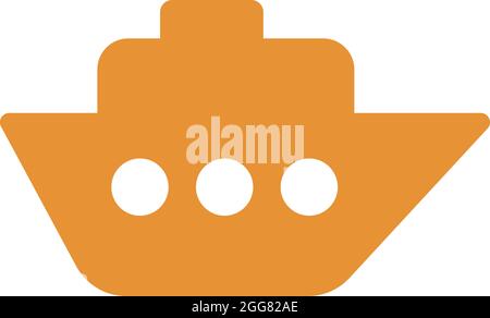 Sending package via ship, illustration, on a white background. Stock Vector