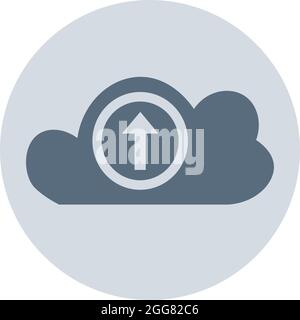 Cloud with uploading sign, illustration, on a white background. Stock Vector