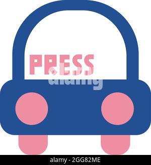 Journalism car, illustration, on a white background. Stock Vector