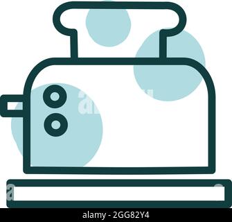 Toaster with toast, illustration, on a white background. Stock Vector