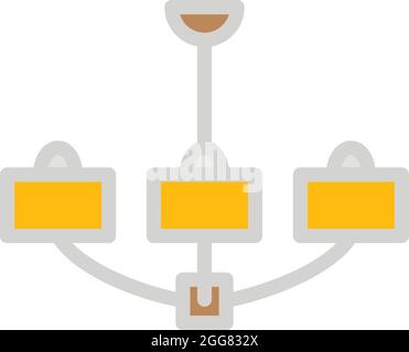 Three lamps on the ceiling, illustration, on a white background. Stock Vector