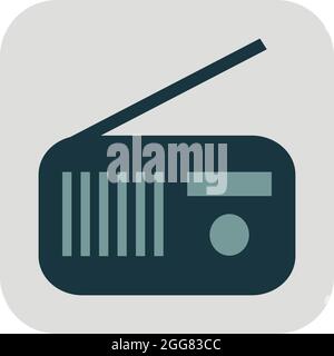 Radio player, illustration, on a white background. Stock Vector