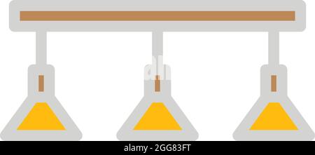 three lamps on the ceiling, illustration, on a white background. Stock Vector