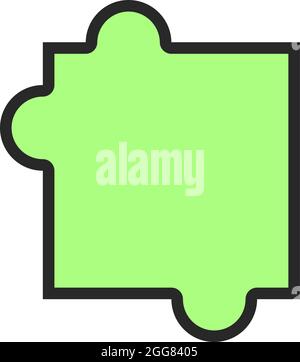 Green trivia piece of puzzle, illustration, on a white background. Stock Vector