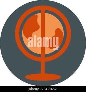 Red globe, illustration, on a white background. Stock Vector
