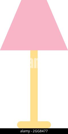 Pink bedroom lamp, illustration, on a white background. Stock Vector