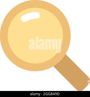 Golden science magnifier, illustration, on a white background. Stock Vector