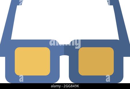 Blue 3D glasses, illustration, on a white background. Stock Vector