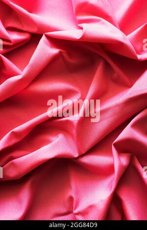 Wrinkled pink textile Stock Photo