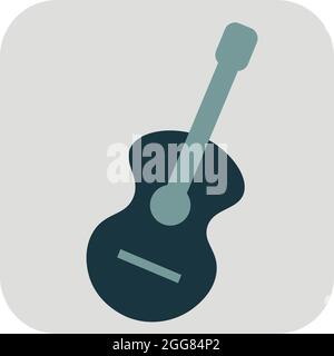Blue guitar, illustration, on a white background. Stock Vector
