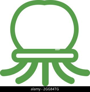 Green jellyfish, illustration, on a white background. Stock Vector