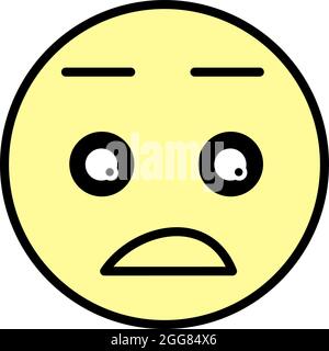 Astonished emoji, illustration, on a white background. Stock Vector