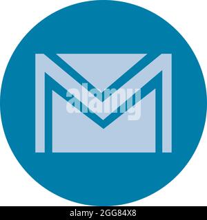 Blue gmail sign, illustration, on a white background. Stock Vector